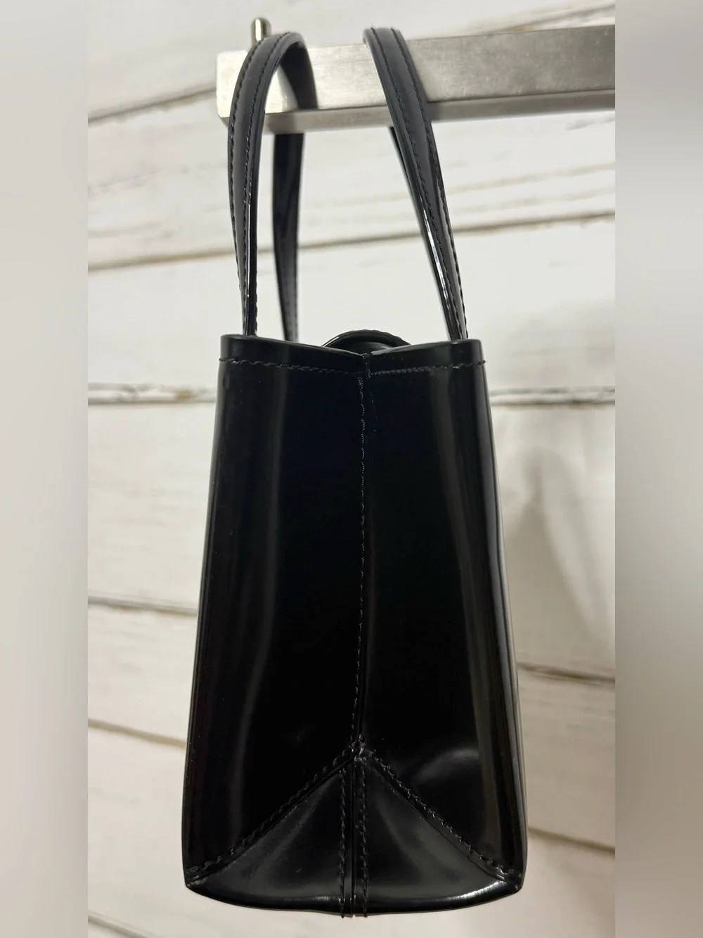 Kate Spade New York Black Patent Leather Mini Satchel Crossbody Bag